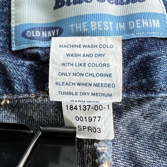 Vtg Y2K Old Navy Denim Maxi Skirt 10 32" Blue‎ Jean Cotton Back Slit No Pockets - Picture 8 of 9